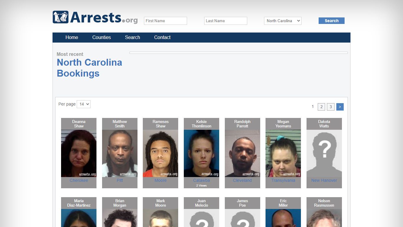 North Carolina Arrests and Inmate Search